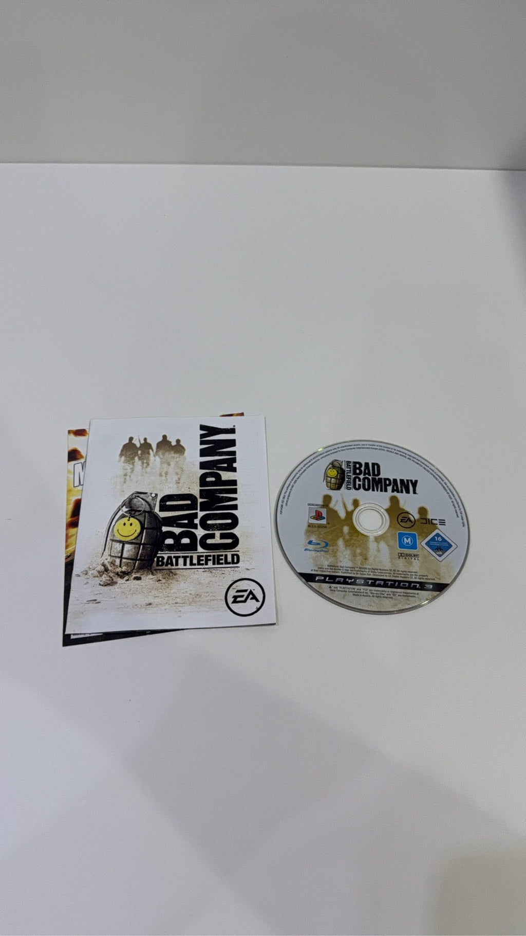 Battlefield Bad Company video game for Sony PlayStation 3 PS3 with manual and case.