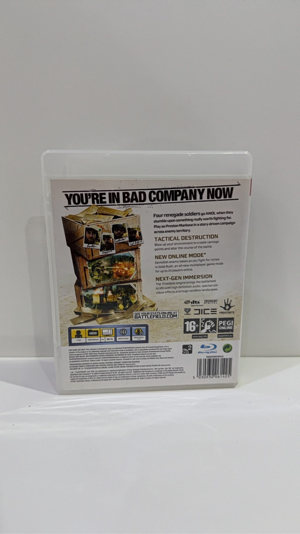 Battlefield Bad Company video game for Sony PlayStation 3 PS3 with manual and case.