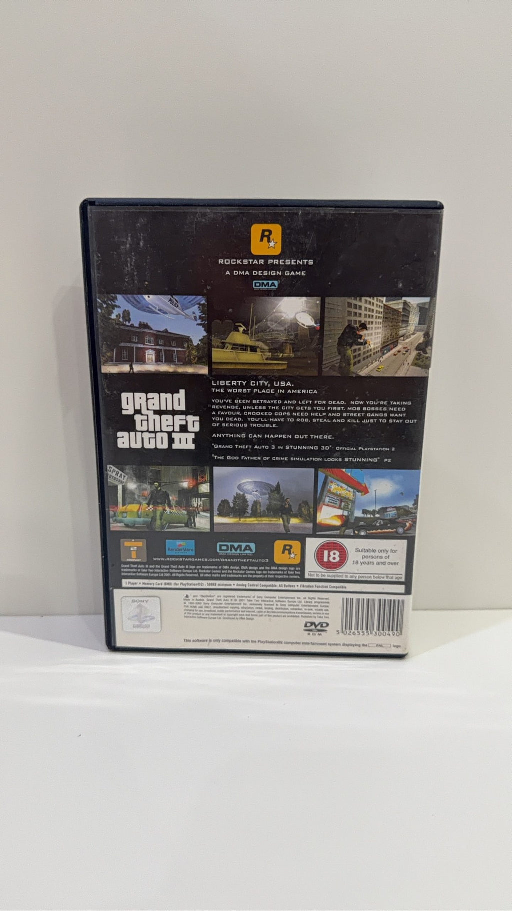 Grand Theft Auto III GTA 3 for Sony PlayStation 2 PS2 with case, manual, and map.