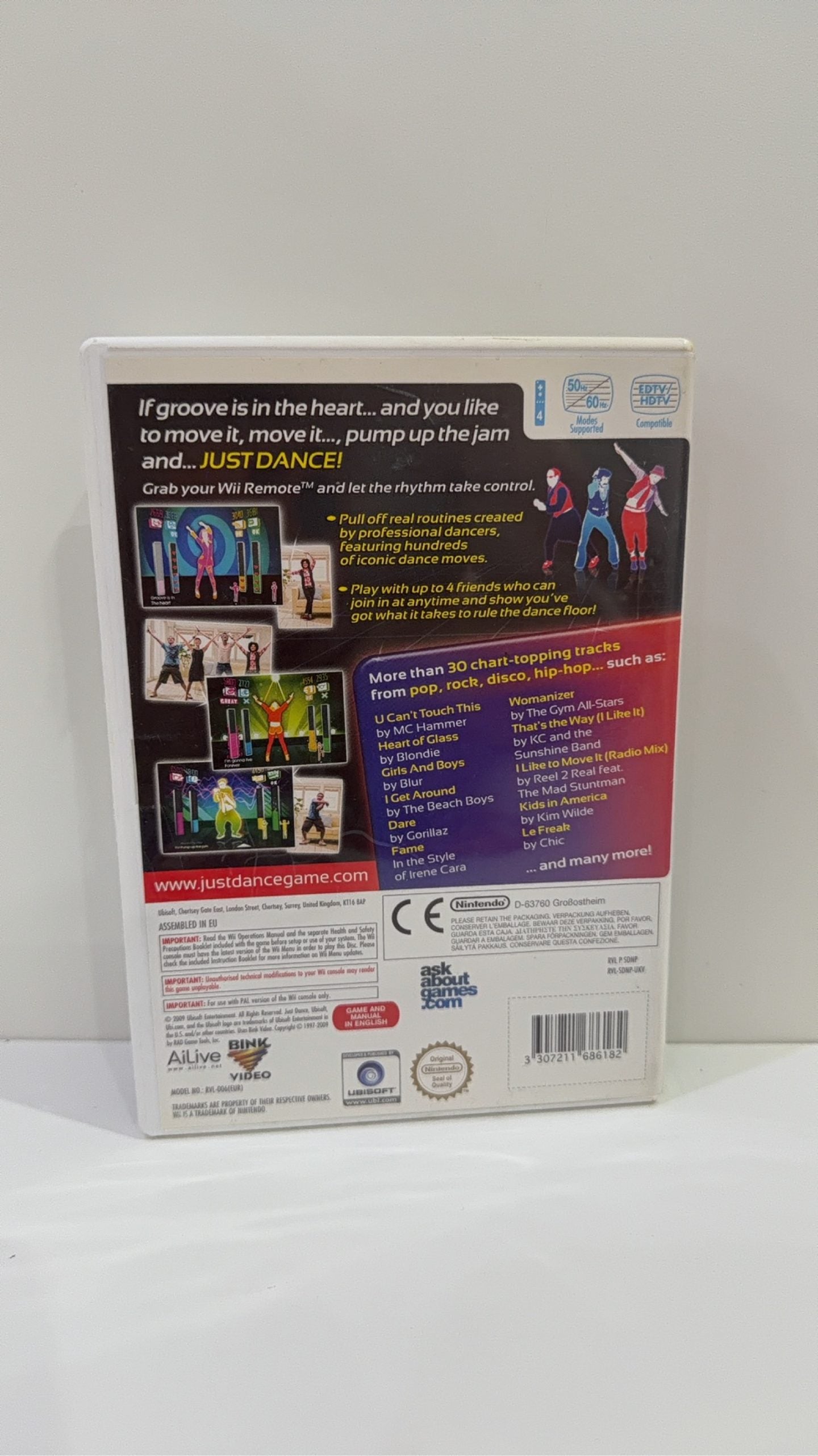 Just Dance Nintendo Wii game boxed with manual, PAL UK version, very good condition.