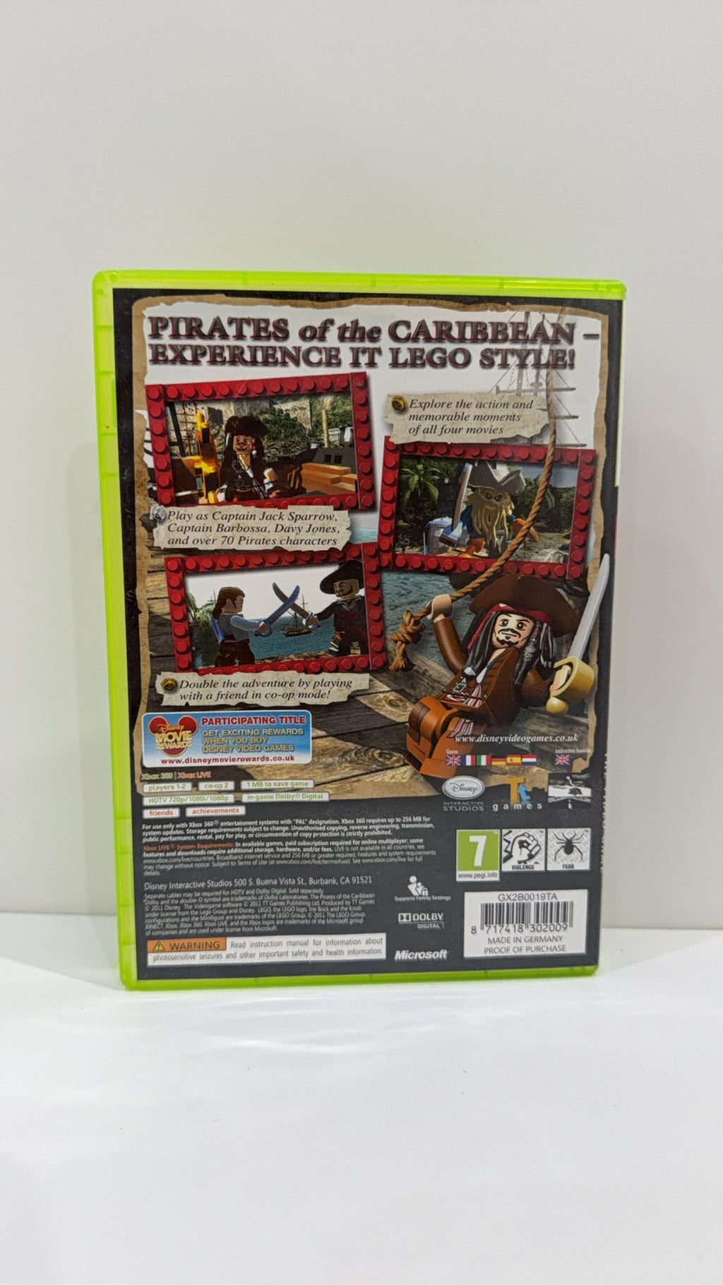 LEGO Pirates of the Caribbean video game for Xbox 360 PAL UK, complete in box.