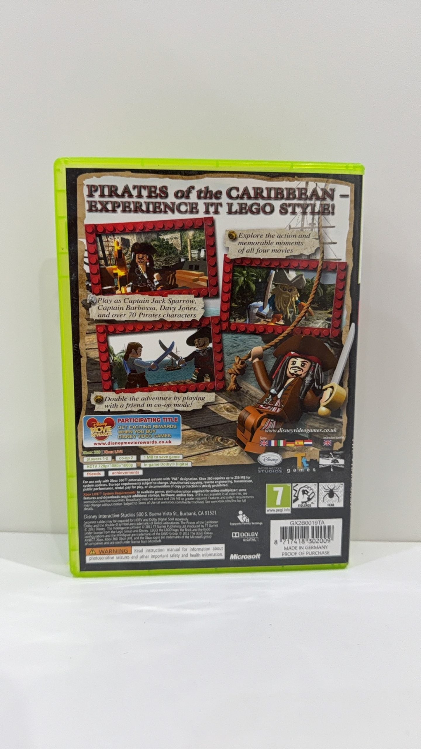 LEGO Pirates of the Caribbean video game for Xbox 360 PAL UK, complete in box.