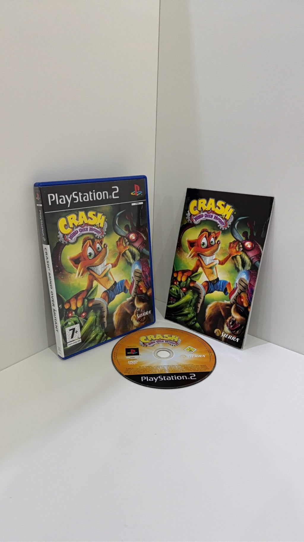 Crash Mind Over Mutant PS2 video game complete with manual and original case, PAL UK.
