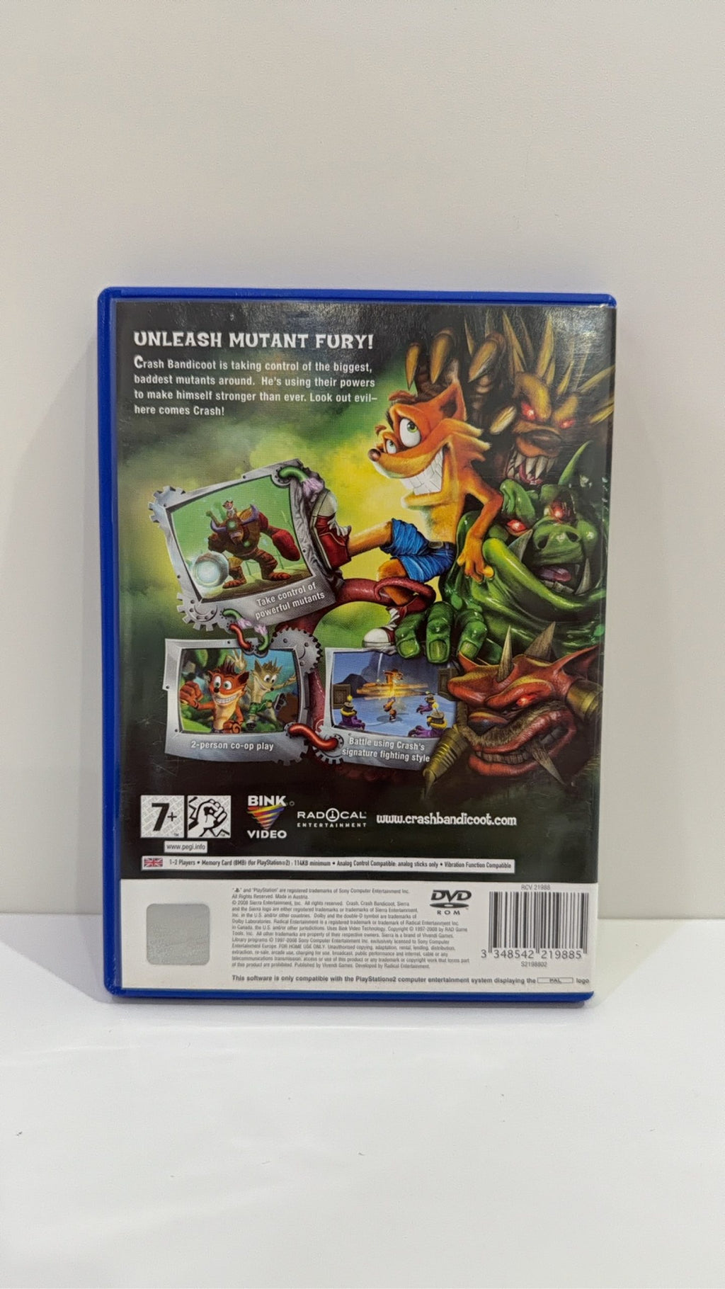 Crash Mind Over Mutant PS2 video game complete with manual and original case, PAL UK.