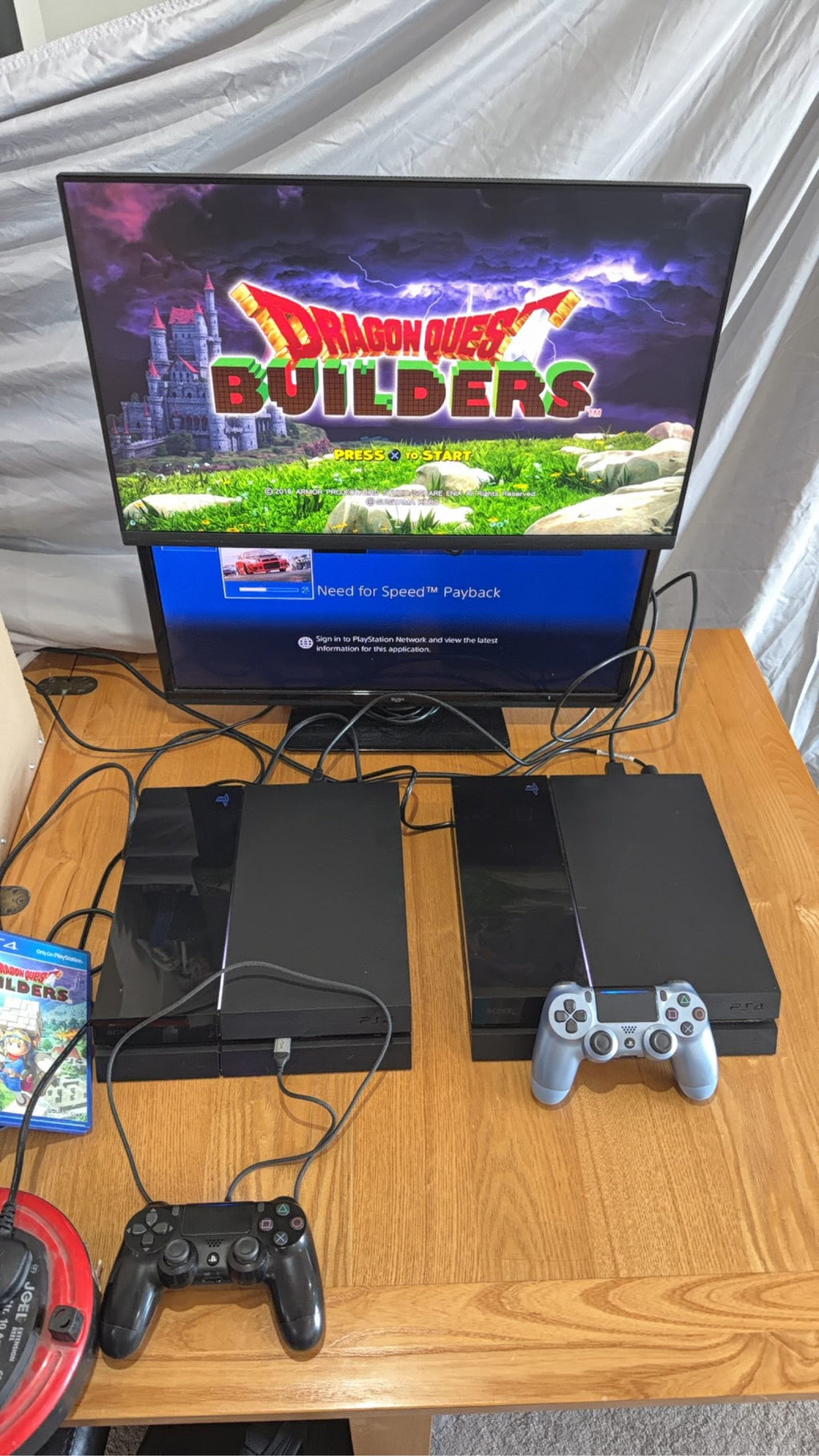 PlayStation 4 Console PS4 Black 500GB with Official Dualshock 4 Controller and cables.