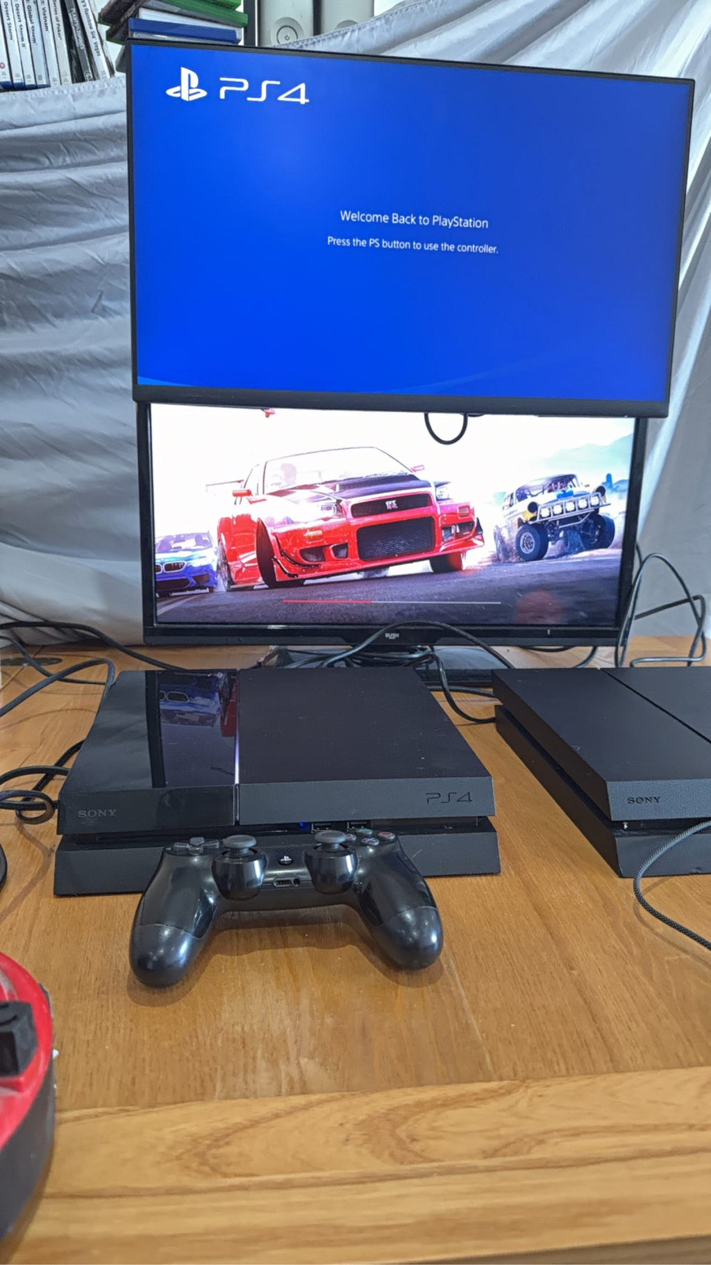 Sony PlayStation 4 PS4 500GB Black Console with Dualshock 4 Controller and Power Cable.