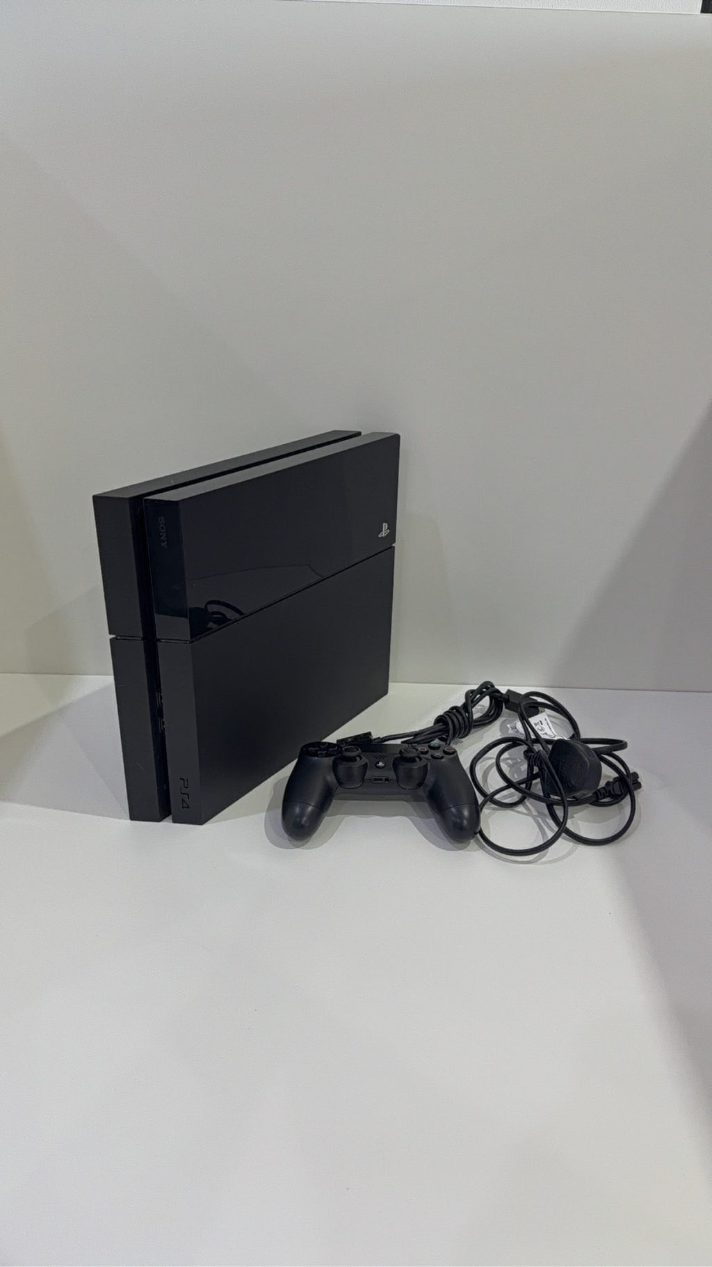 Sony PlayStation 4 PS4 500GB Black Console with Dualshock 4 Controller and Power Cable.