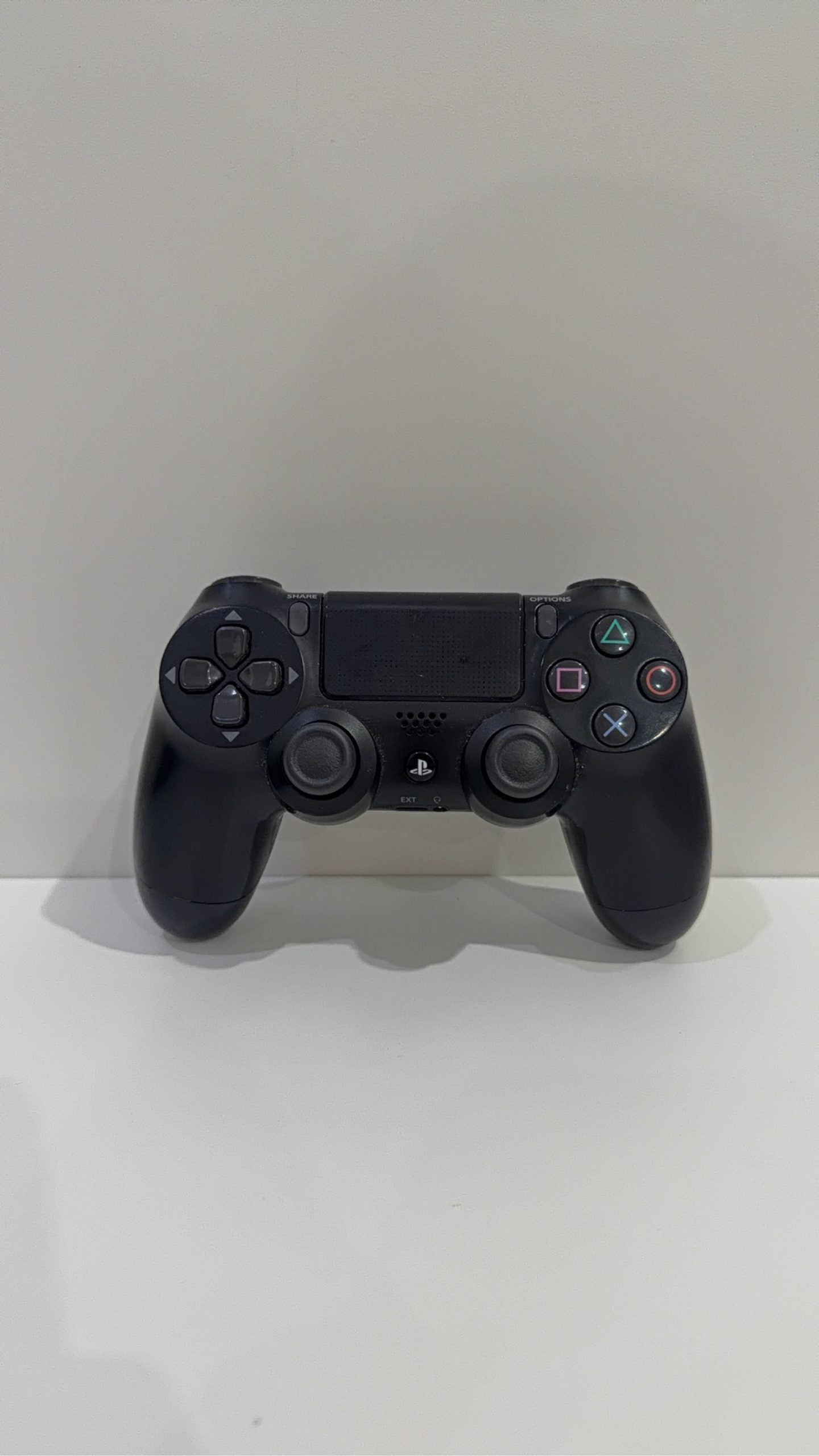 PS4 Slim PlayStation 4 Black 500GB console with official Dualshock 4 controller and cables.