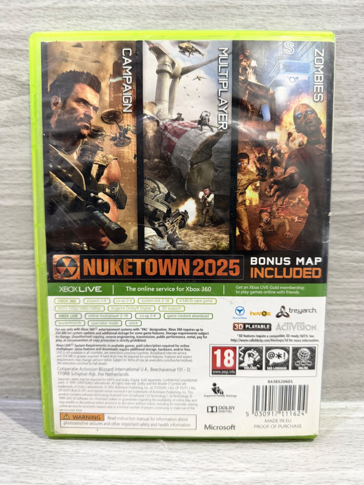 Call Of Duty: Black Ops II (18) Sony PlayStation 3 No Manual PAL UK Tested