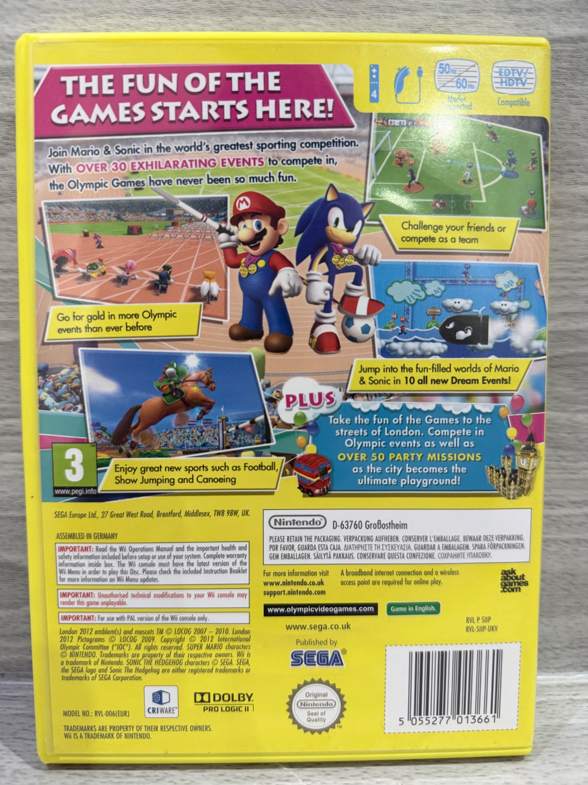 Mario & Sonic At The London 2012 Olympic Wii Complete With Manual PAL UK Tested
