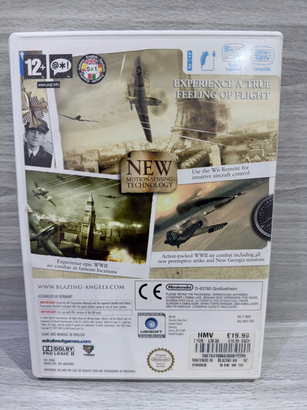 Blazing Angels: Squadrons of WWII Wii Complete With Manual PAL UK Tested Working