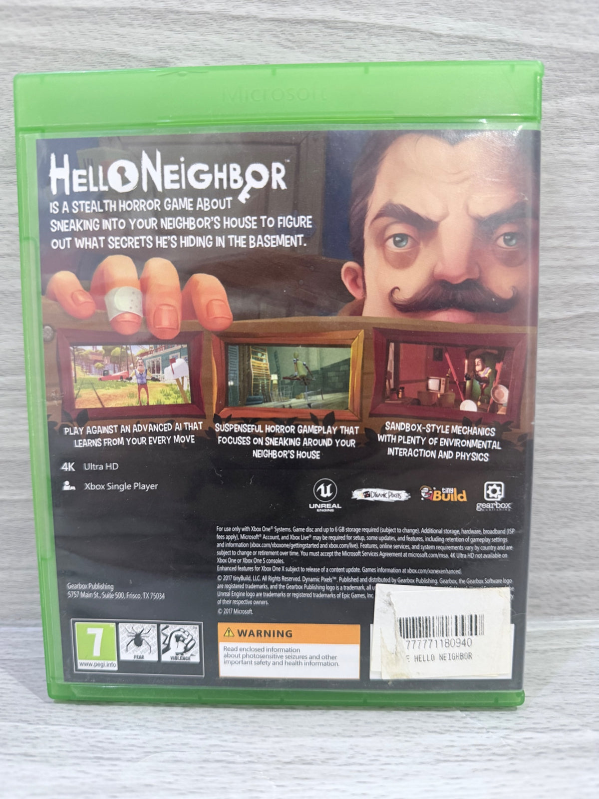 Hello Neighbor Microsoft Xbox One Boxed PAL UK Tested Working