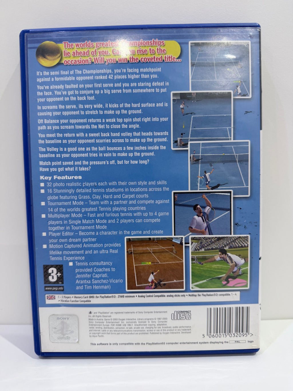 Perfect Ace Pro Tennis Sony PlayStation 2 Complete With Manual PAL UK Tested