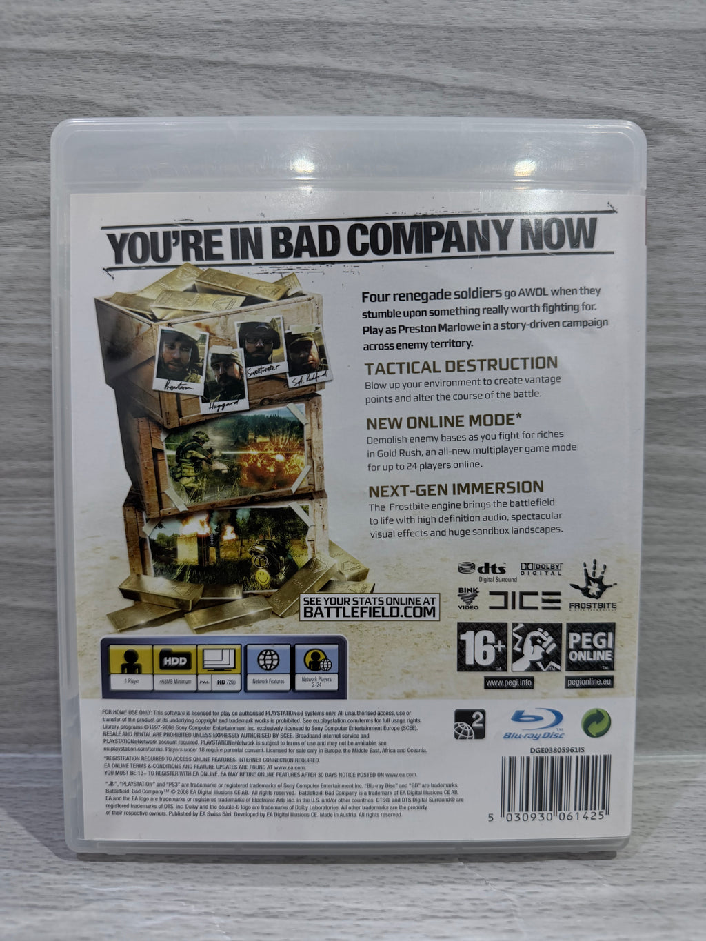 Battlefield: Bad Company Sony PlayStation 3 Complete With Manual PAL UK Tested