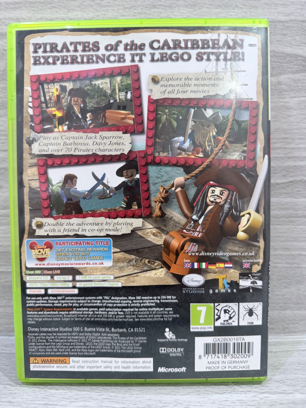 Lego: Pirates Of The Caribbean Xbox 360 Complete With Manual PAL UK Tested