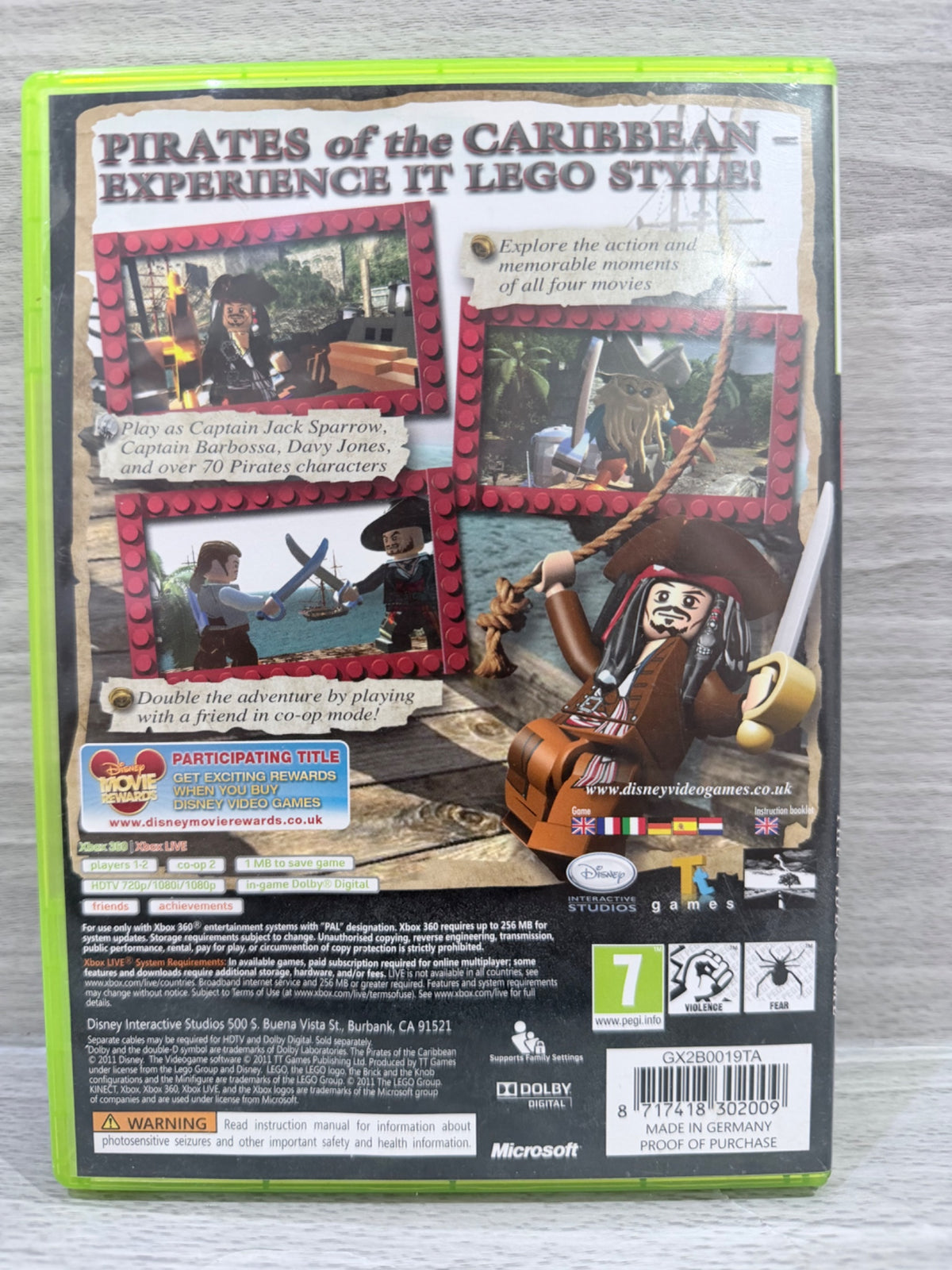 Lego: Pirates Of The Caribbean Xbox 360 Complete With Manual PAL UK Tested