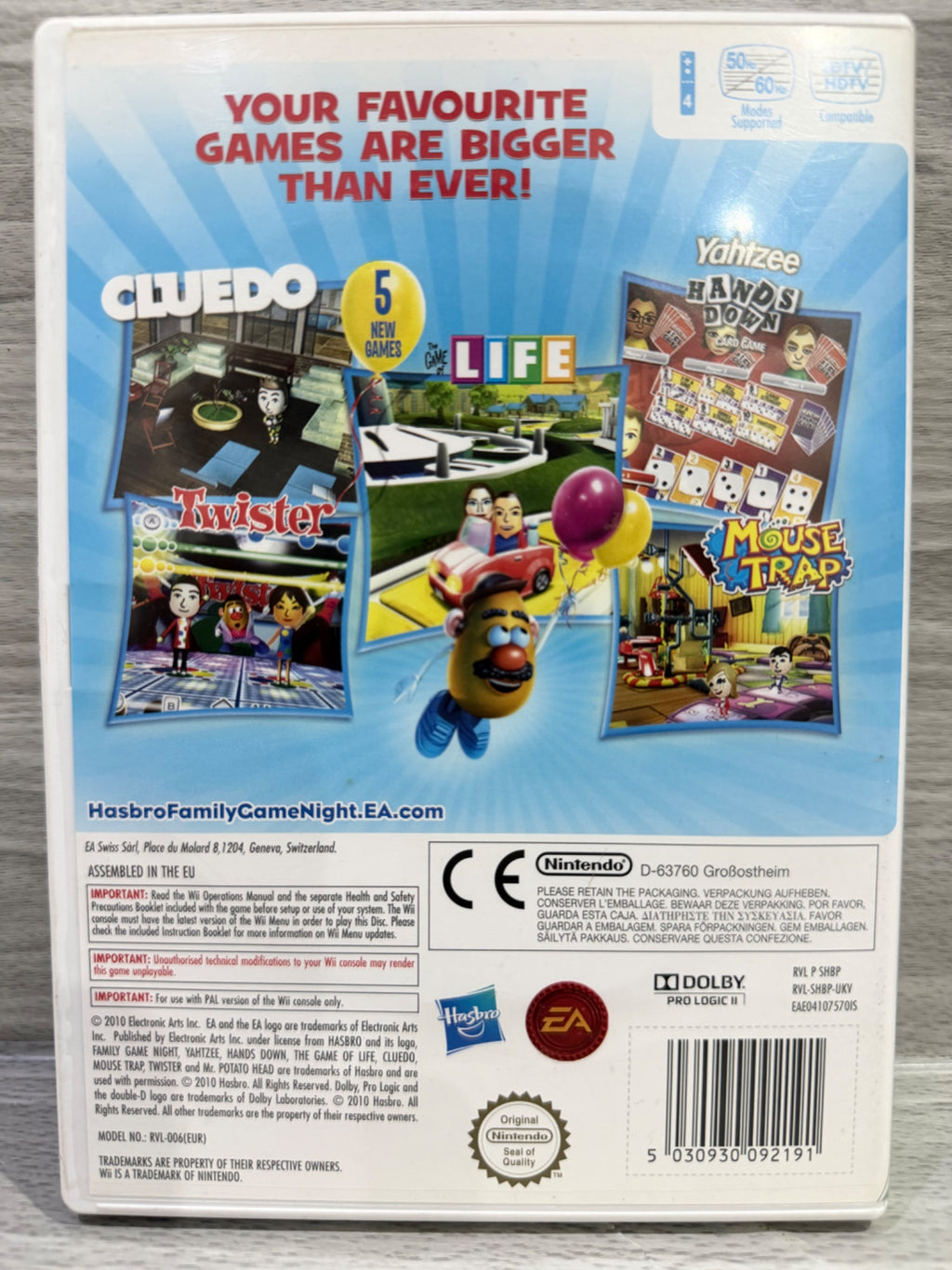 Hasbro Family Game Night 3 Nintendo Wii No Manual PAL UK Tested Working
