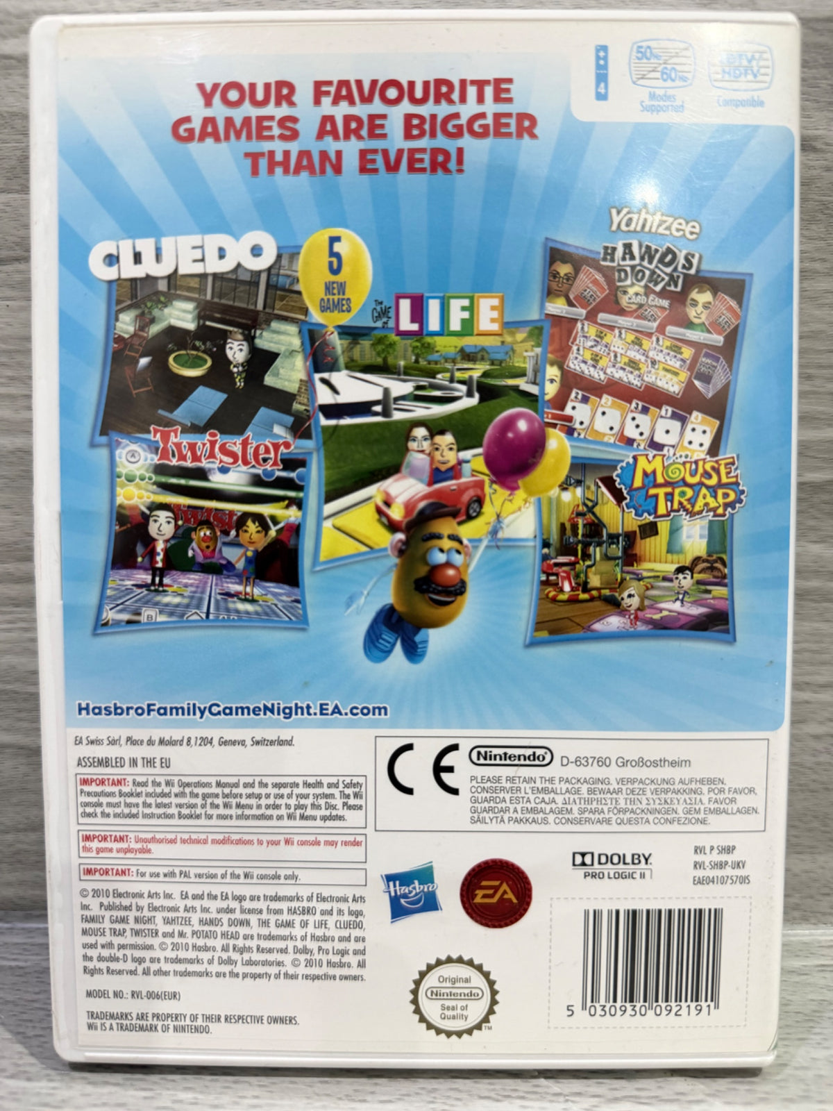 Hasbro Family Game Night 3 Nintendo Wii No Manual PAL UK Tested Working