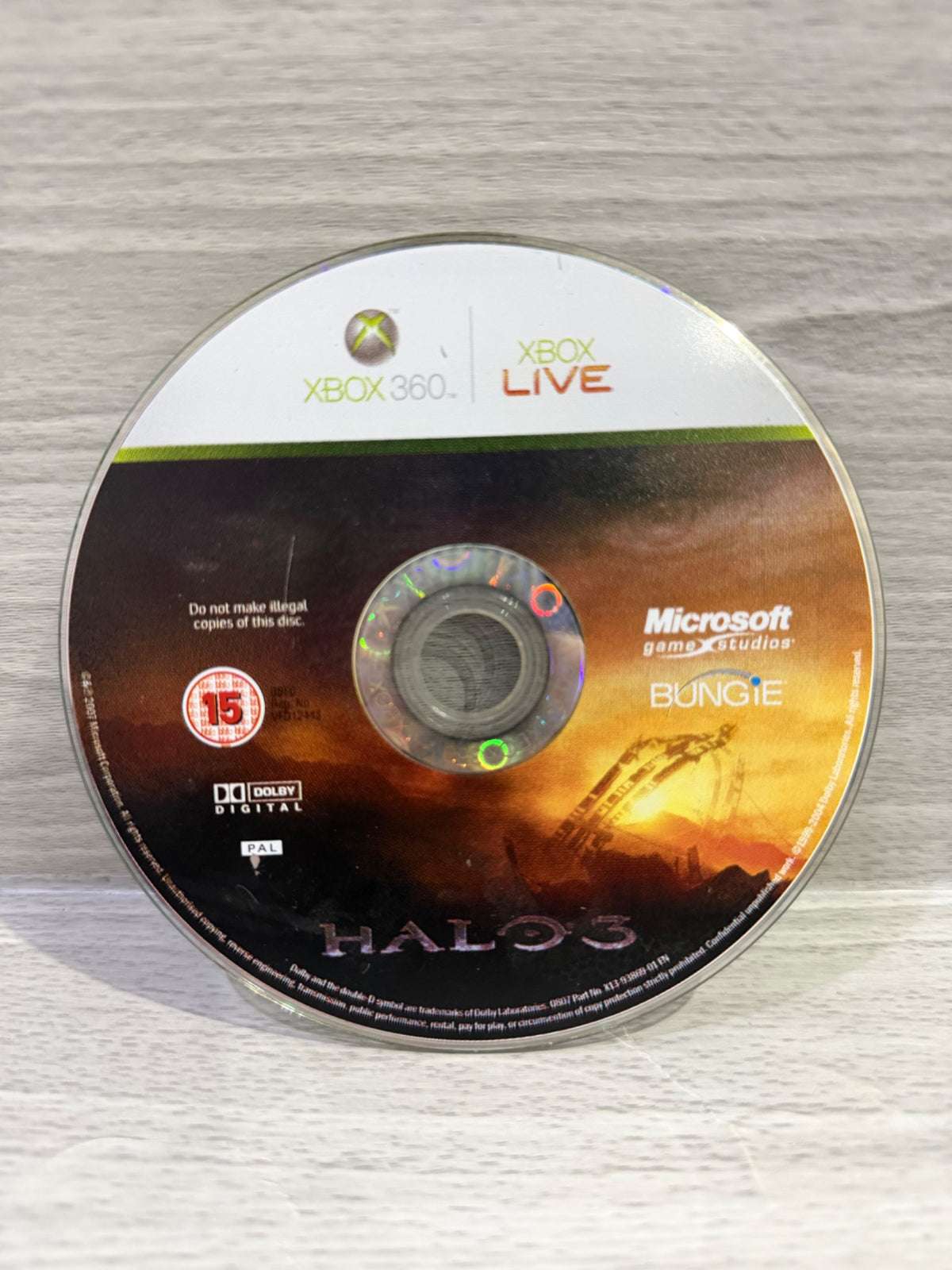 Halo 3 (15) Microsoft Xbox 360 Disc Only PAL UK Tested Working
