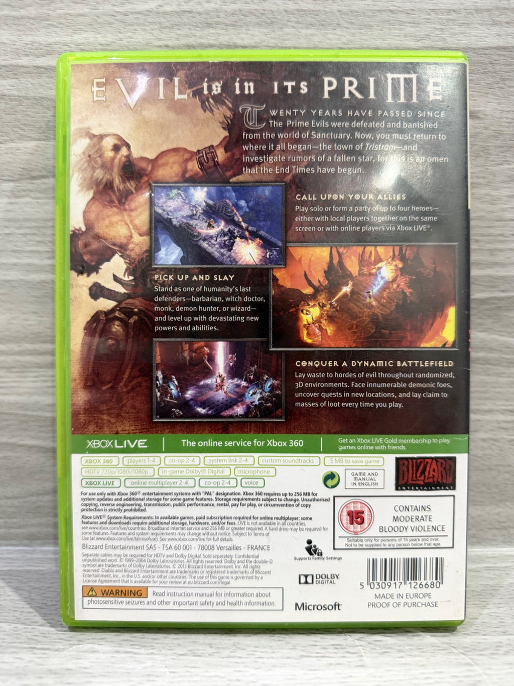Diablo III (3) Microsoft Xbox 360 Complete With Manual PAL UK Tested Working
