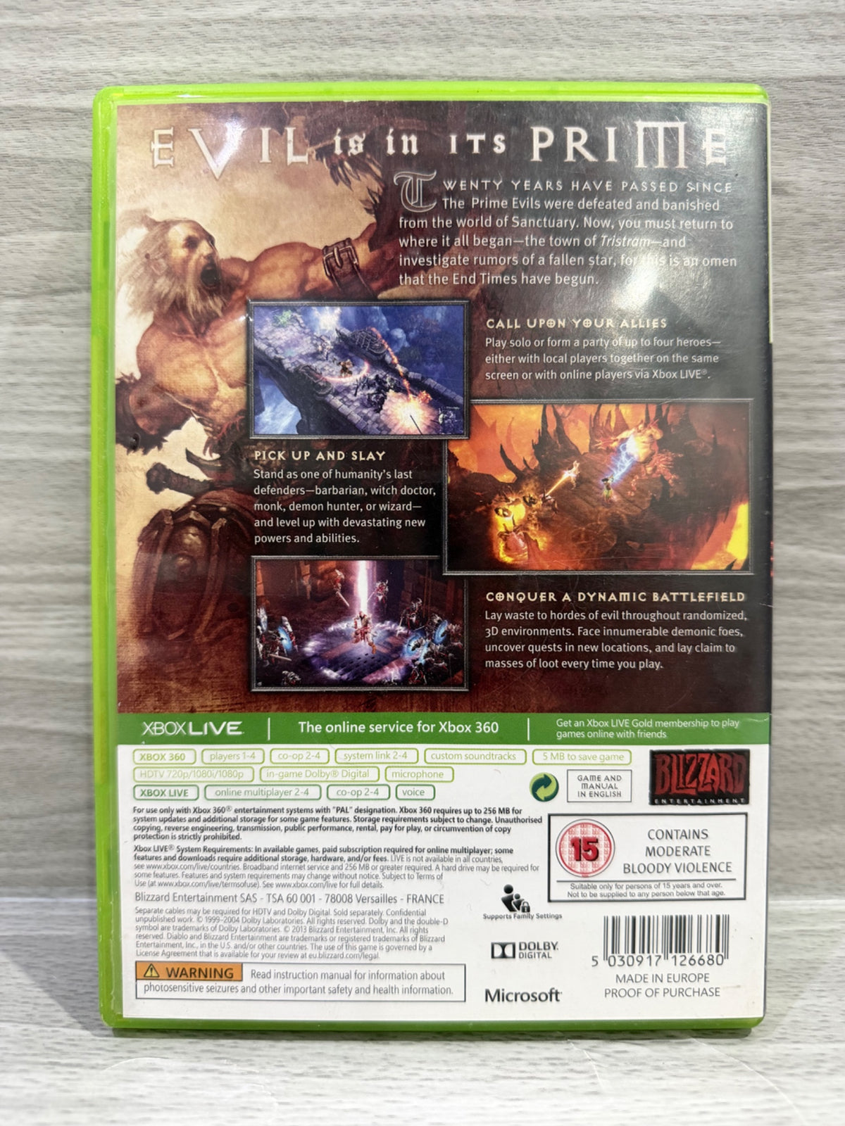Diablo III (3) Microsoft Xbox 360 Complete With Manual PAL UK Tested Working