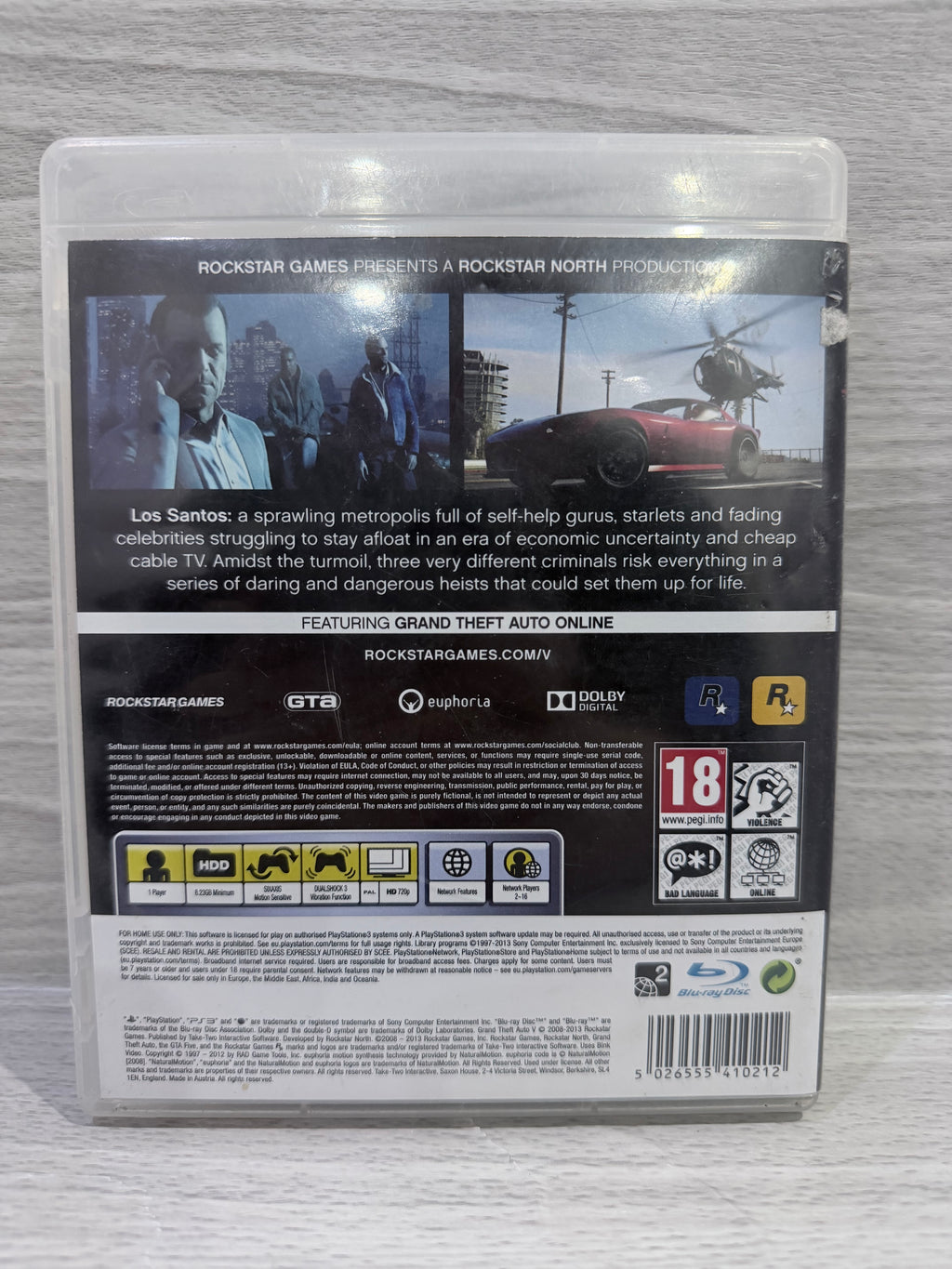 Grand Theft Auto V (5) Sony PlayStation 3 Complete With Manual PAL UK Tested